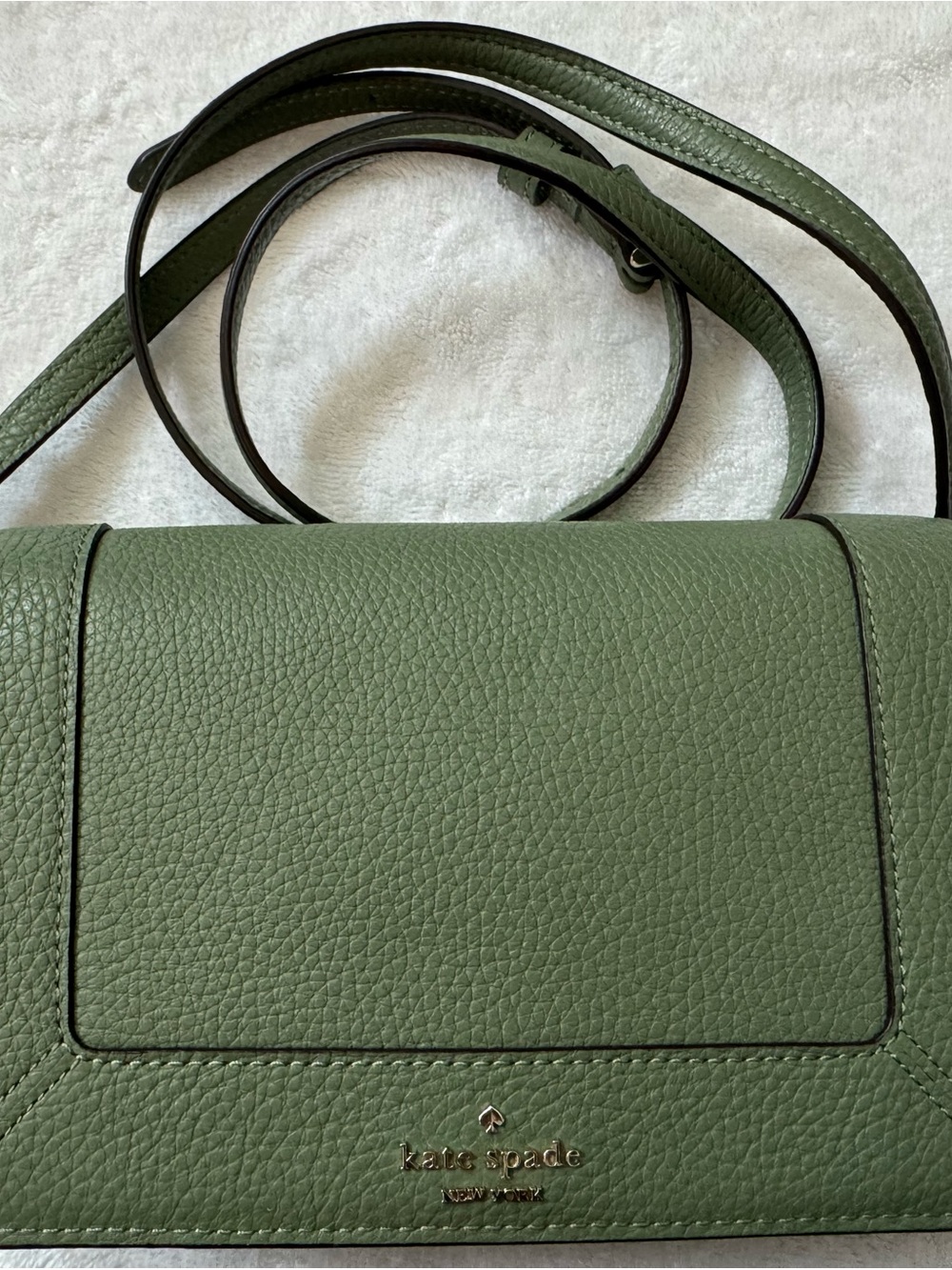 kate spade Olive Green Pebbled Leather Crossbody